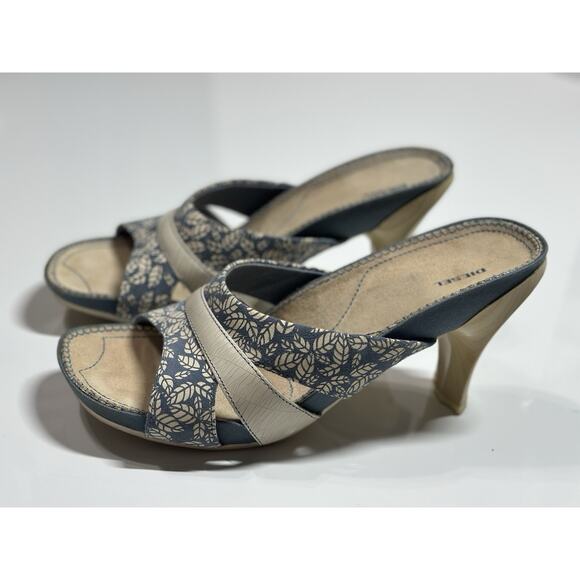Diesel Wooden Kitten Heel Open Toe Y2K Clogs Sandals Women's Size 9.5/10 - Picture 1 of 8